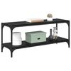 vidaXL TV-kast Zwart Eiken 100x33x41cm Gemonteerd hout en ijzer