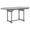 vidaXL Tuintafel (120-170)x80x75 cm massief acaciahout