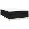 vidaXL Boxspring bed stof zwart 140x190 cm