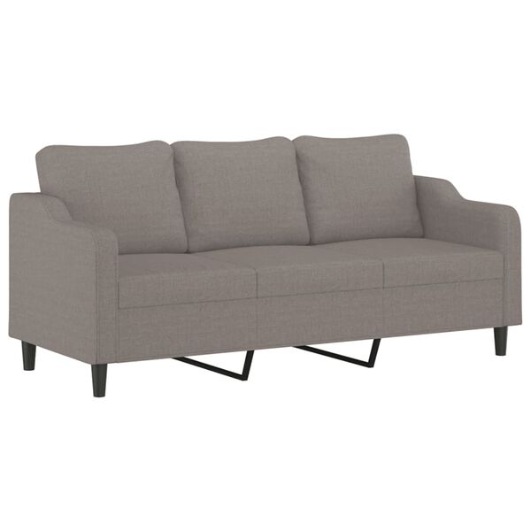 vidaXL 3-delige Loungeset met kussens stof taupe