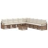 vidaXL Tuinbankenset 10 st Beige poly rattan