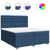 vidaXL Boxspring met matras stof blauw 200x200 cm