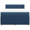 vidaXL Boxspring met matras stof blauw 140x200 cm