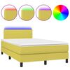 vidaXL Boxspring met matras en LED stof groen 120x200 cm