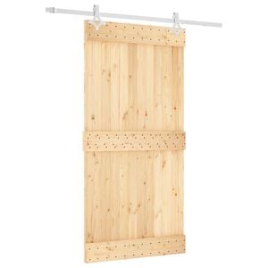 vidaXL Schuifdeur 100 x 210 cm Massief Grenenhout (Niet-Behandeld)