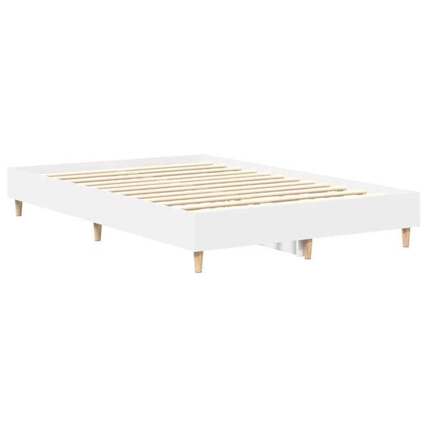 vidaXL Bedframe zonder matras 135x190 cm spaanplaat wit