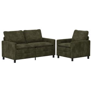 vidaXL Bankstel 2 st Groen Polyester