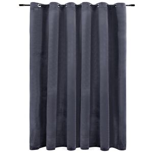 vidaXL Gordijn verduisterend met ringen 290x245 cm fluweel antraciet