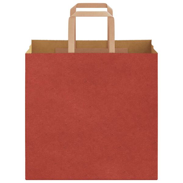 vidaXL Papieren zakken 250 st met hengsels 26x17x25 cm rood