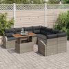 vidaXL Tuin Sofa Set met kussen 9 pcs Grijs