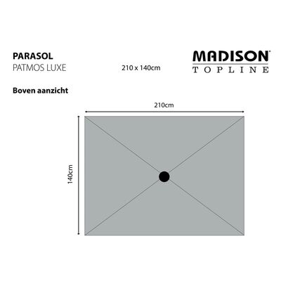 Madison Parasol Patmos Luxe rechthoekig 210x140 cm lichtgrijs