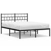 vidaXL Bedframe met hoofdbord metaal zwart 135x190 cm