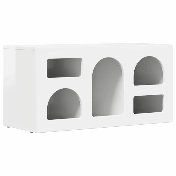 vidaXL TV-kast Hoogglans wit 80 x 35 x 40 cm Bewerkt hout
