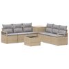 vidaXL Bankstel 8 st Beige en Licht Grijs Poly Rattan en Staal