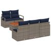 vidaXL Tuinbankenset met kussen 6 pcs Grijs poly rattan