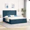 vidaXL Ottoman bed met matrassen en LED's 160x200cm fluweel