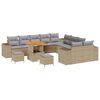 vidaXL Tuin Sofa Set 13 pcs Beige en Licht Grijs poly rattan