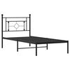 vidaXL Bedframe met hoofdbord metaal zwart 100x190 cm