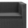 vidaXL 4-delige Loungeset met kussens poly rattan zwart