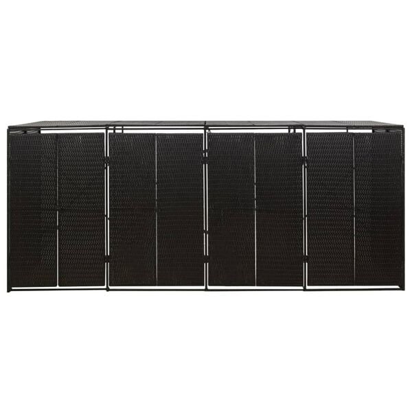 vidaXL Containerberging viervoudig 274x80x117 cm poly rattan zwart
