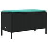 vidaXL Tuinvoetenbank Zwart en Turquoise 80 x 38 x 42 cm PE Rattan