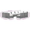 vidaXL 9-delige Loungeset met kussens poly rattan grijs