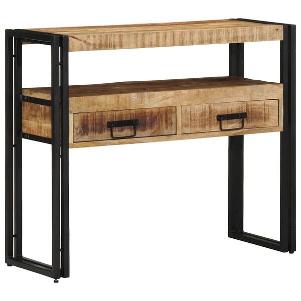 vidaXL Wandtafel met lade Bruin 90 x 33 x 75 cm massief mangohout