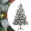 vidaXL Kunstkerstboom Groen en wit 210 cm PVC en Metaal en Plastic
