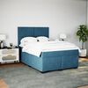 vidaXL Boxspring met matras fluweel blauw 140x200 cm
