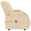 vidaXL Massagestoel 4-zits verstelbaar bekerhouders stof crèmekleurig