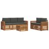 vidaXL Sofa-Sets 6 pcs Natuurlijk en Antraciet Massief Acaciahout