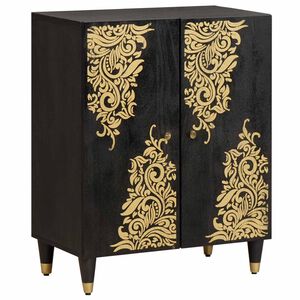 vidaXL Dressoir Zwart 60 x 33 x 75 cm Massief Mango Hout