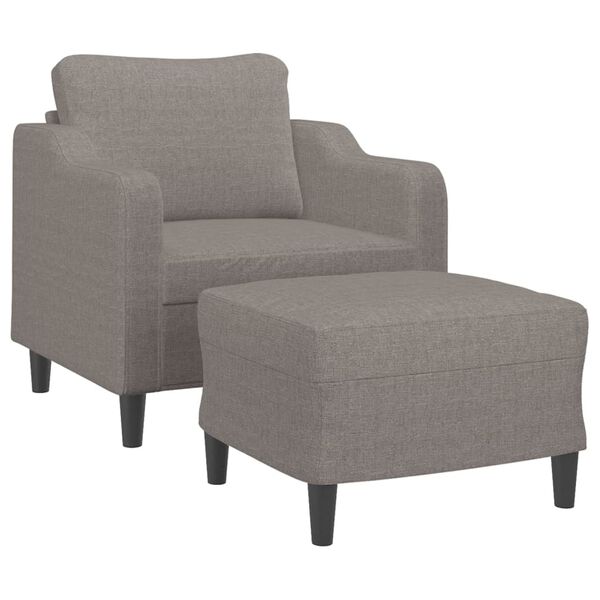 vidaXL Fauteuil met voetenbank 60 cm stof taupe