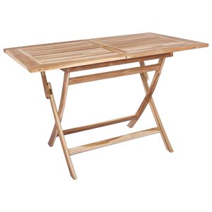 vidaXL Vouw Tuin Tafel Naturel 120 x 70 x 75,5 cm Massief Teakhout