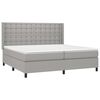 vidaXL Boxspring met matras en LED stof lichtgrijs 200x200 cm