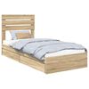 vidaXL Opslag bed met hoofdeinde Sonoma Eiken 75 x 190 cm Bewerkt hout