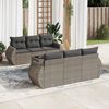 vidaXL 7-delige Loungeset met kussens poly rattan grijs