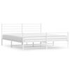 vidaXL Bedframe met hoofd- en voeteneinde metaal wit 180x200 cm