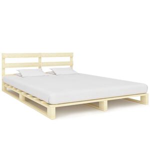 vidaXL Bedframe pallet massief grenenhout 200x200 cm