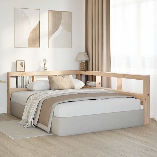 vidaXL Boekenkast Hoofdeinde L-vormig 160 cm massief grenenhout