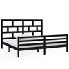 vidaXL Bedframe massief grenenhout zwart 200x200 cm