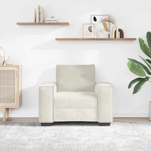 vidaXL Fauteuil Cr&egrave;me 100x78x84 cm Fluweel