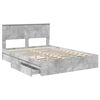 vidaXL Opslag bed met hoofdeinde Beton Grijs 150 x 200 cm Bewerkt hout
