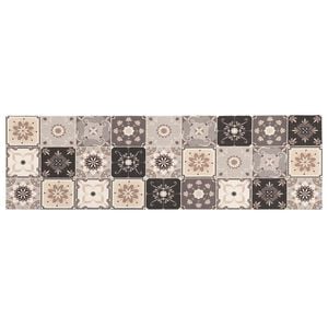 vidaXL Keuken Vloerkleed Grijs-beige moza&iuml;ek 150 x 45 cm