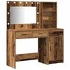 vidaXL Plafondtafel met spiegellichten 2 pcs Bruin Bewerkt hout
