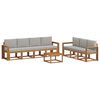 vidaXL Buiten bankenset met kussen 8 pcs Natuurlijk en Lichtgrijs