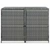 vidaXL Containerberging dubbel 148x77x111 cm poly rattan antraciet