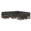 vidaXL Tuinbankenset 13 pcs Grijs en Donkergrijs poly rattan