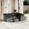 vidaXL 8-delige Loungeset met kussens poly rattan grijs