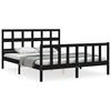 vidaXL Bedframe met hoofdbord massief hout zwart